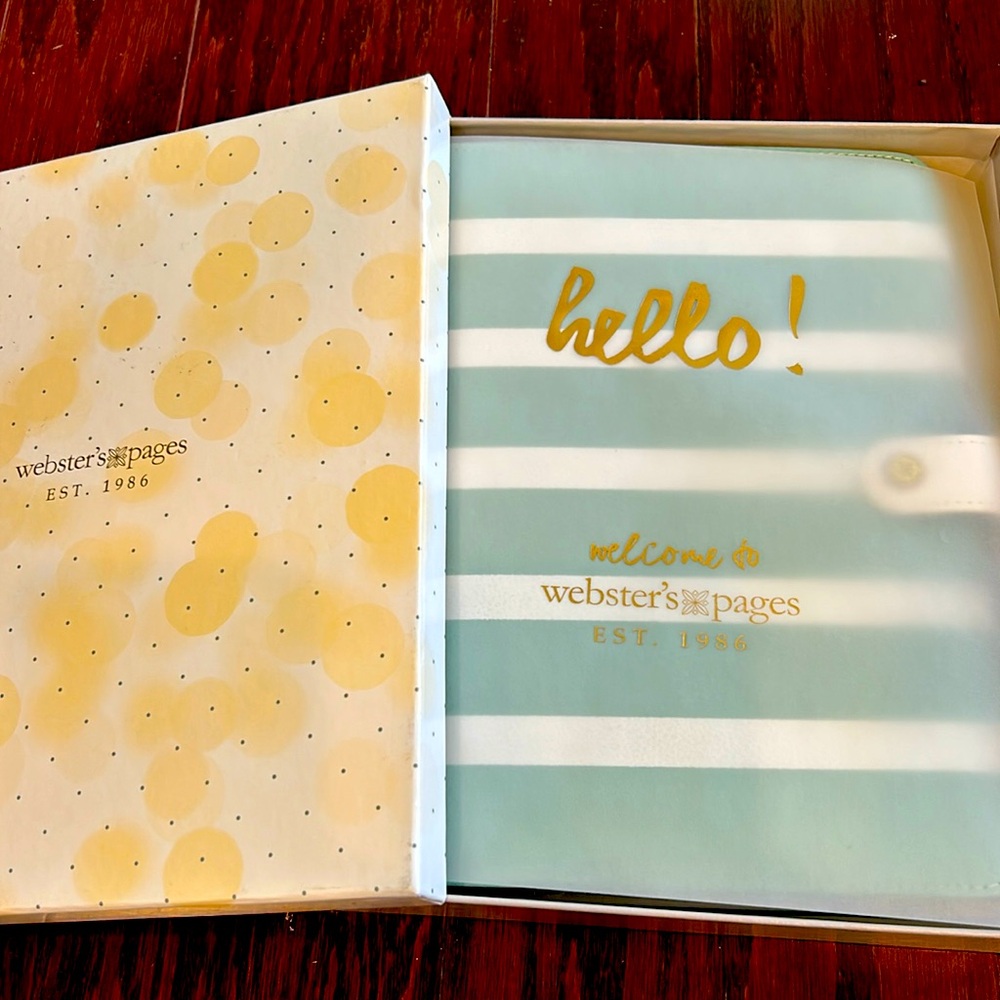 LAST ONE! Mea in box Start Any Year or Month! COMPLETE Planner Webster’s Pages